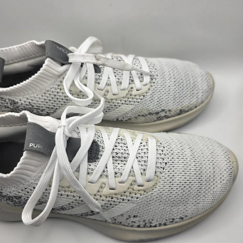 Adidas Purebounce+ Street Mens Running Shoes White Grey Knit Sneakers G27988